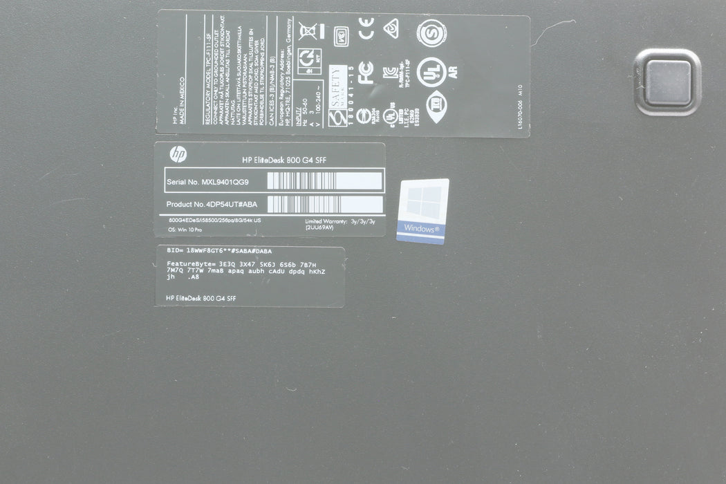 HP EliteDesk 800 G4 SFF, i5-8500, 8GB, 256GB SSD