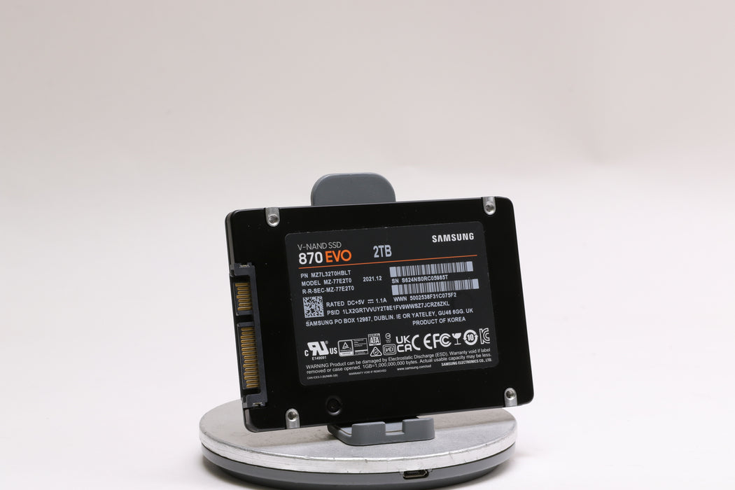 Samsung 870 EVO 2TB SATA III 2.5 in SSD, 100% Health!