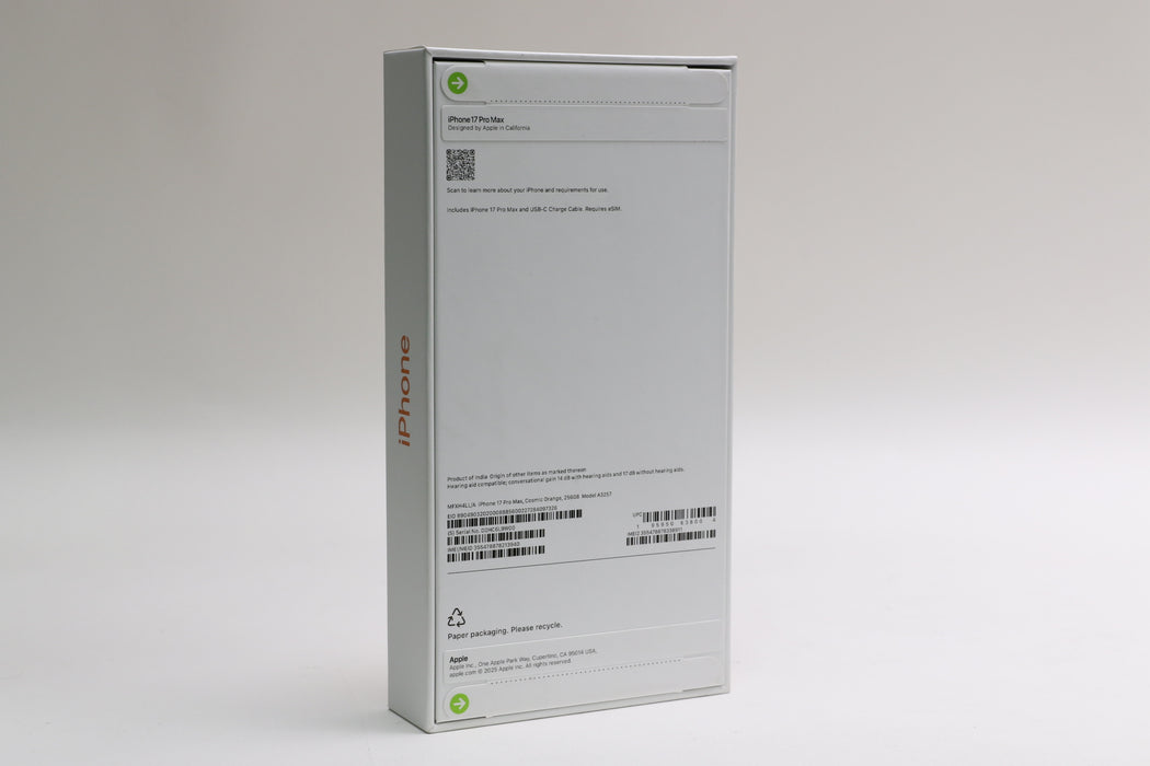 Brand New! iPhone 17 Pro Max, 256GB, Unlocked, Cosmic Orange, MFXH4LL/A