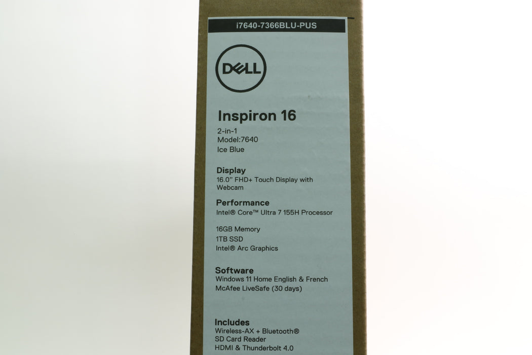 Brand New! 16" Dell Inspiron 16 7640 2-in-1, Ultra 7 155H, 16GB, 1TB SSD, Touch