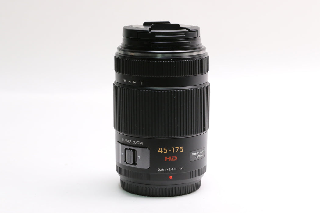Panasonic Lumix G X Vario 45-175mm f/4-5.6 Power O.I.S Lens w/ Hood, Case, Box!