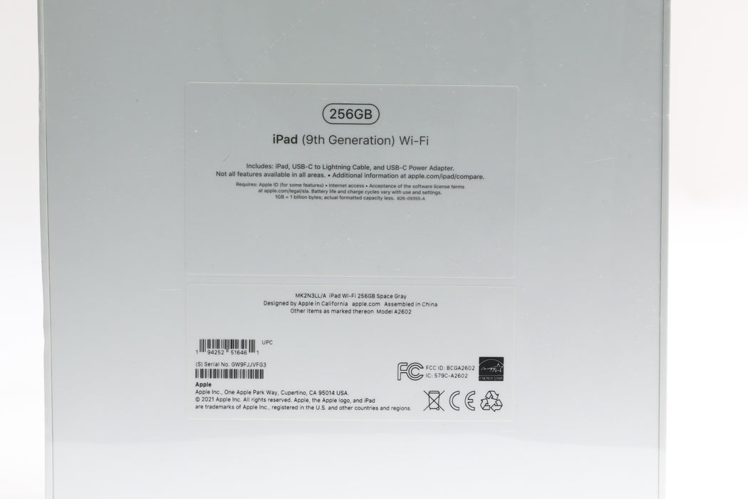 Brand New! 10.2" iPad 9th Generation, 256GB, Wi-Fi Only, Space Gray, MK2N3LL/A — photo 3 of 4