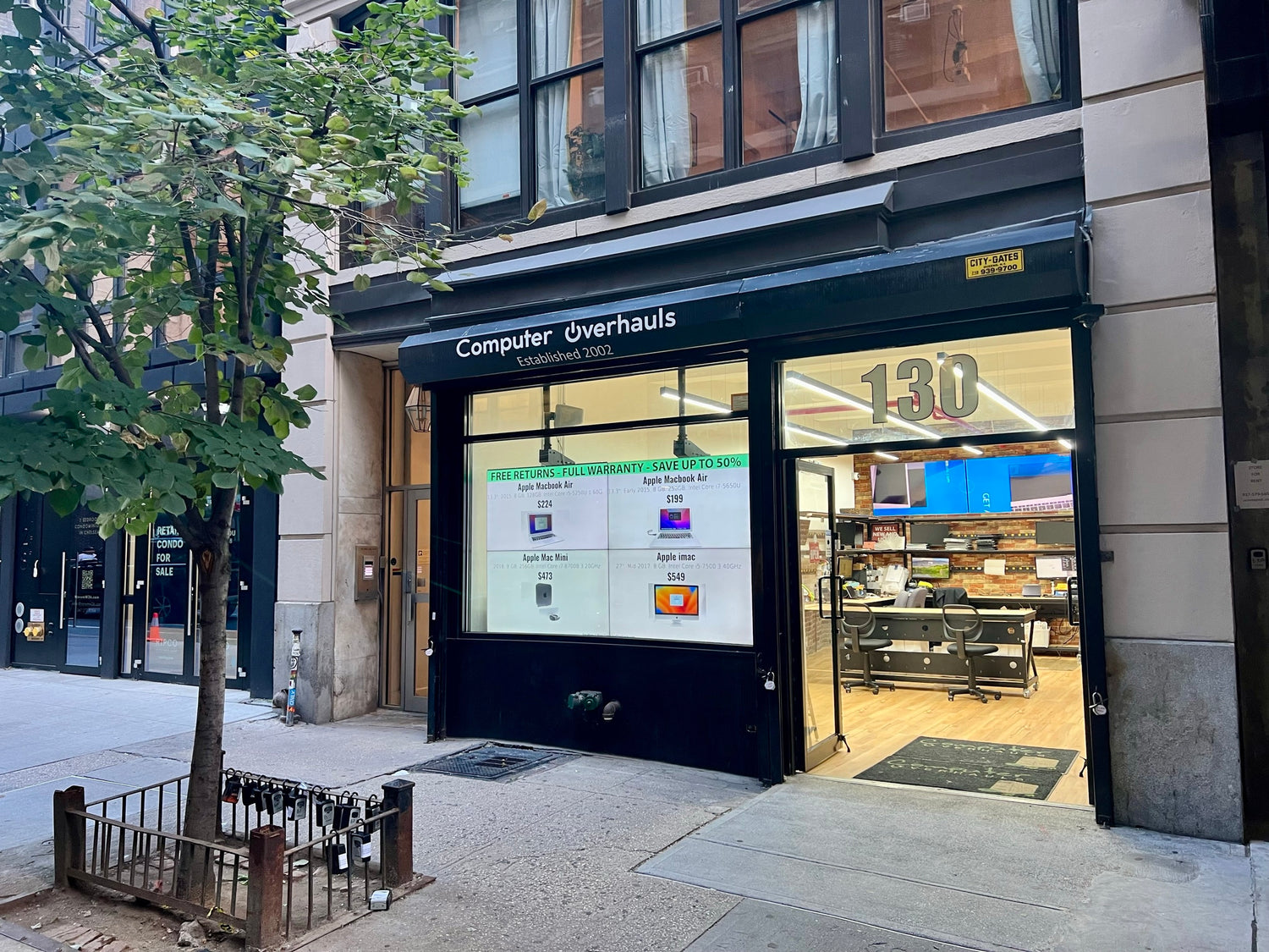 Computer Overhauls storefront at 130 West 26th St, NYC