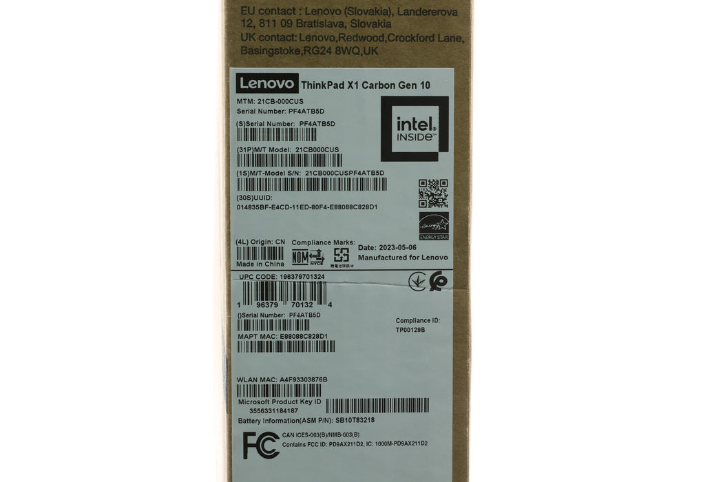 Brand New! 14" Lenovo X1 Carbon G10, i7-1260P 2.10GHz, 16GB, 512GB SSD, Touchscreen