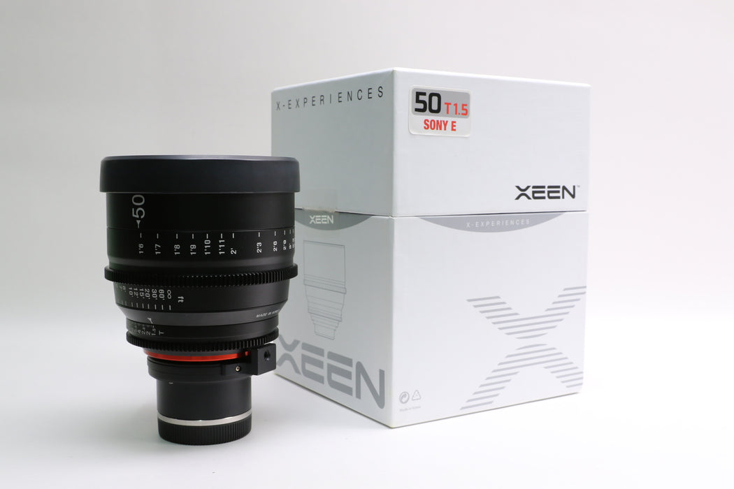 Rokinon Xeen 50mm T1.5 Lens for Sony E-Mount w/ Box and Caps!
