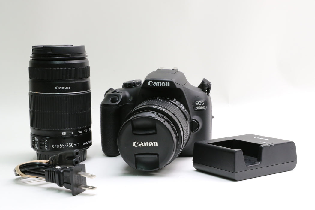 Canon EOS 2000D w/18-55mm f/3.5 & 55-250MM EFS f/4 IS II