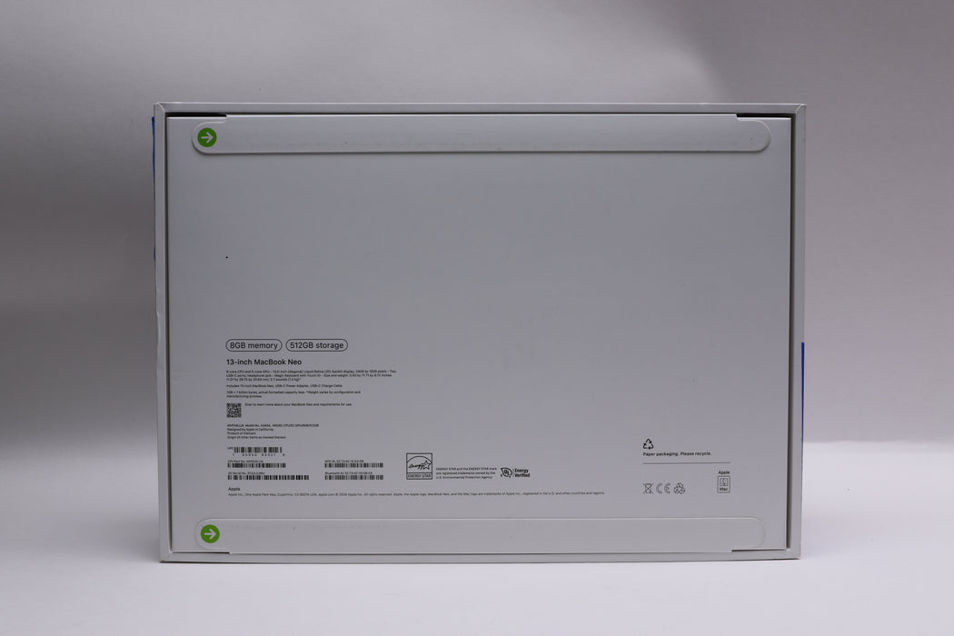 Sealed! 13" 2026, MacBook Neo, Indigo, MHFG4LL/A, Apple A18 Pro, 8GB, 512GB, 5C